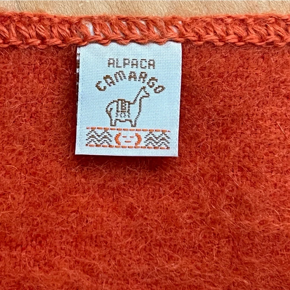 🦙Alpaca Fringe Scarf by Alpaca Camargo in Burnt Orange | Men’s/Women’s/Unisex